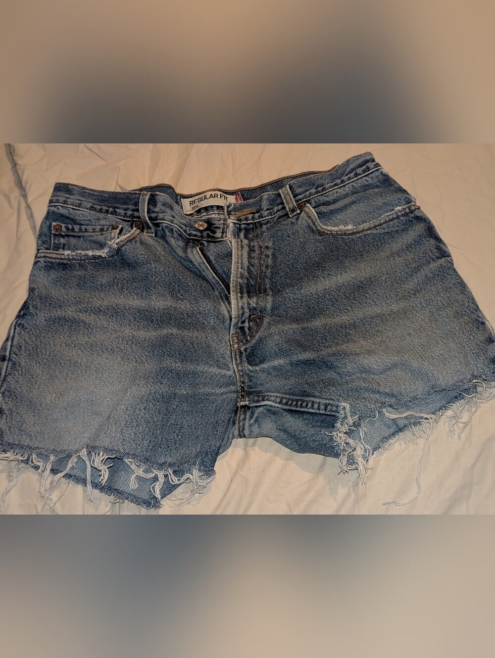 Levi's Light Blue Distressed Denim Jean Shorts
